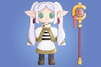 design pixel art game asset and scene,pixel character,indie game,game sprites