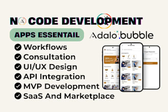be n8n makecom bubble io adalo glide softr saas mvp website mobile app developer