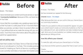 recover terminated, removed or deleted youtube channel