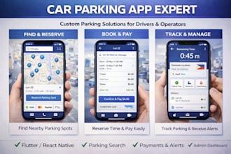 develop a car parking app, a smart parking app, a park booking app