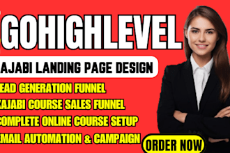 do gohighlevel landing page, circle website design kajabi course sales funnel