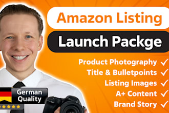 create amazon listing images, product photography, SEO texts and ebc content