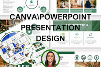 do powerpoint design, pitch deck, google slides or canva presentation design
