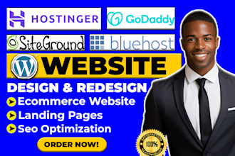 design hostinger, siteground, bluehost, godaddy, wordpress coaching website, seo