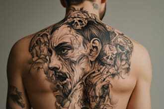 design realistic and surrealistic tattoo
