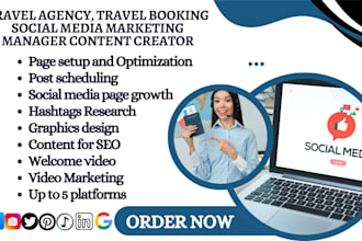 travel agency travel booking social media marketing manager content creator
