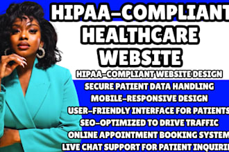 design secure hipaa compliant healthcare website with patient portal and booking