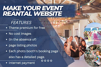 build an event rental website, party planner website and event rental