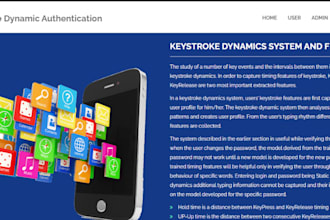 create a project entitled static keystroke dynamic authentication