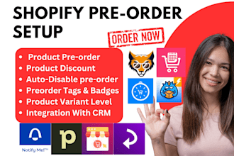 setup shopify preorder globo notify wolf appikon wod stoq preorderly pq amai ez