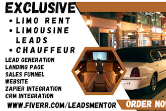 generate limo rent lead limousine chauffeur taxi booking black car service leads