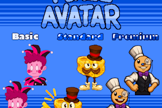 create png tubers avatars in pixel art