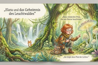 aquarell kinderbuchillustration für kinderbuch geschichtenbuch buchillustration