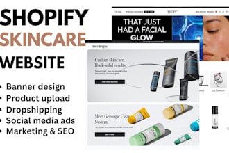 skin care website, skin care banner, skin care shopify store