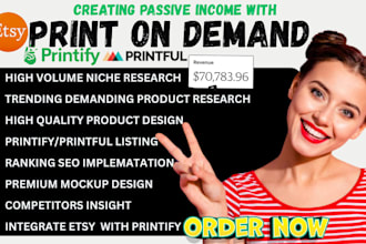 etsy print on demand, print on demand, etsy pod, rank etsy printify shop sales