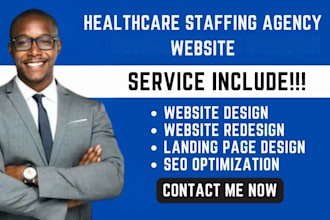 design healthcare staffing agency website, recruitment website, homecare website