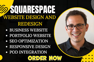 build squarespace website design or squarespace landing page