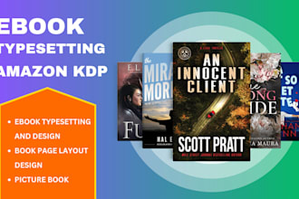 ebook typesetting and design book page layout design picture book for KDP