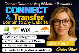 connect domain, fix and transfer any domain to any website, shopify, cloudflare