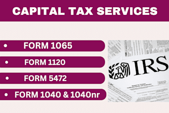 prepare form 1065, 1120, 5472, 1040 and 1040nr