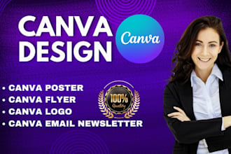 design newsletter, email newsletter, infographic, poster and logo with canva