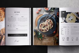 design and write cookbook recipe book, cooking recipe, food recipes, publishing