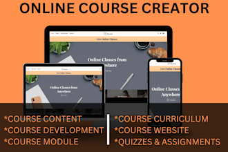 create roadmap for online course creation expert, course website, course content