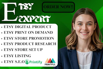 do etsy store creation, etsy shop setup, etsy SEO listings, etsy digital product