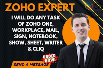 do any task of zoho one workplace mail sign notebook show sheet writer cliq