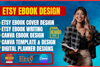 do etsy ebook design, book cover, ebook writer, workbook design etsy ebook shop
