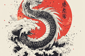 create t shirt design on japanese art