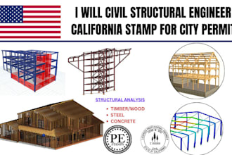 civil structural engineer california stamp for city permit