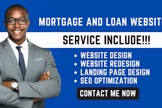 create a professional mortgage landing page, mortgage website and loan website