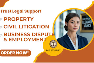be your lawyer for property, civil litigation, employment and business dispute