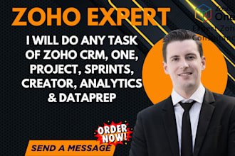 do any task of zoho crm one project sprints creator analytics dataprep