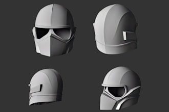 custom 3d printable helmets, masks model, 3d cosplay armor, props, and figurines