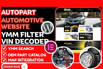 design a professional auto parts or car accessories website car part site