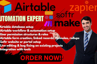 setup or edit airtable automation airtable workflow, database, n8n softr website