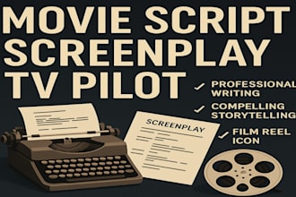 write a professional movie script or screenplay for film and TV