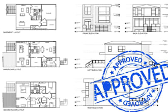 do full set of architectural and mep drawings for building permit city approval