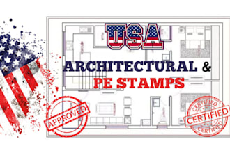 create architectural, electrical, plumbing plan with pe stamp for permit approve