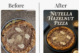 convert raw food or product photos into high quality thumbnails and ad image