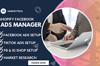 setup and manage shopify facebook ads campaign, fb marketing, instagram ads