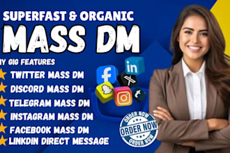 send instagram, discord mass dm facebook dm cold outreach telegram promotion