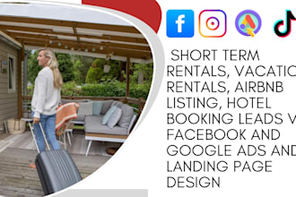 generate quality short term rental, vacation rental via ads setup landing page