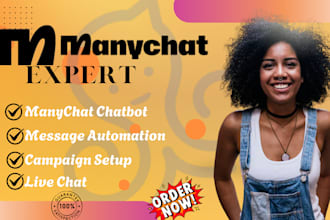 develop manychat chatfuel chatbot for facebook chatbot instagram website chatbot