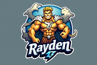 do amazing thunder god raiden logo with unlimited revisions