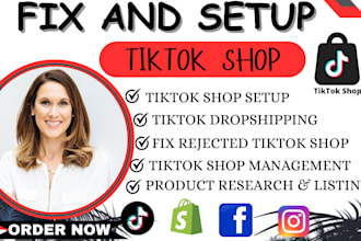 setup tik tok shop, tiktok ads, fix rejected shop, facebook shop, integration