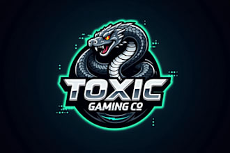 do venomous snake mascot esport logo design
