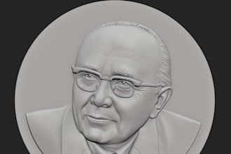sculpt 3d coin model, bas relief, 3d cnc design, 3d medallion for 3d printing